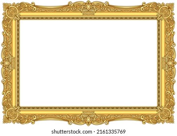 Decorative and gorgeous golden picture frame frame