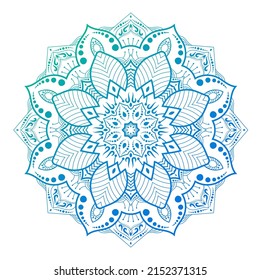 decorative gradient mandala with floral shape
