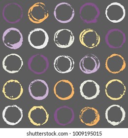 Decorative graffiti pattern. Hand painted ink frames set, vintage vector watercolor paint borders. Grunge paint brush strokes collection, retro design elements, ring shape logo borders.