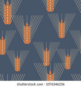 Decorative grain ears to create design compositions. The Jewish holiday of Shavuot. Symbols of the harvest and agriculture. Golden ears of wheat will decorate your product.