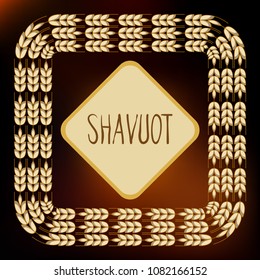 Decorative grain ears to create design compositions. The Jewish holiday of Shavuot. Symbols of the harvest and agriculture. Golden ears of wheat will decorate your product.
