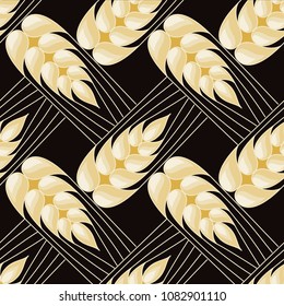 Decorative grain ears to create design compositions. The Jewish holiday of Shavuot. Symbols of the harvest and agriculture. Golden ears of wheat will decorate your product.