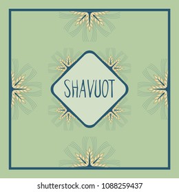 Decorative grain ears to create design compositions. The Jewish holiday of Shavuot. Symbols of the harvest and agriculture. Golden ears of wheat will decorate your product.