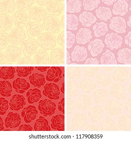Decorative graphic color seamless background pattern with roses
