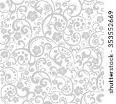 Decorative graphic curly background with flowers and leaves. vector illustration