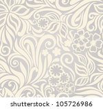 Decorative graphic curly seamless background with flowers and leaves