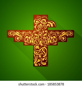 Decorative graphic design element. Ethnic eagle emblem. EPS-10