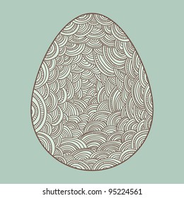 decorative graphic easter egg shaped lacy pattern on paper