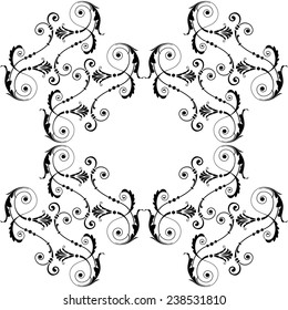 Decorative graphic floral seamless pattern