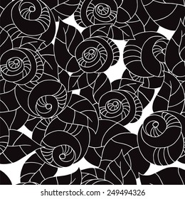 Decorative graphic illustration of roses - vector seamless pattern
