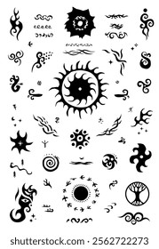 Decorative graphic ornamental design elements vector set ,
 fairy tales lines  swirls patterns vintage set isolated graphic doodle collection