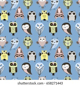  decorative graphic owls pattern