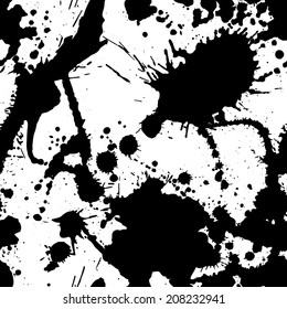 Decorative graphic seamless pattern with textured blots