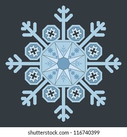 Decorative graphic snowflake. EPS10 vector illustration.