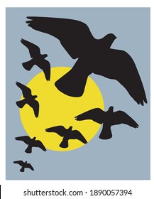 decorative graphic vector work about seagull