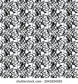 Decorative graphics with broken lines and dots. Pattern in black and white.