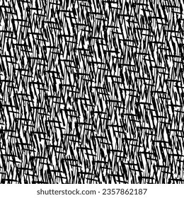 Decorative graphics with zigzags and hatching. Decoration in doodle style. Drawing in black and white. Vector seamless.