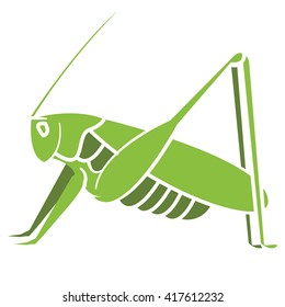 Decorative grasshopper. Vector illustration. Good for company ore a nature project sign.