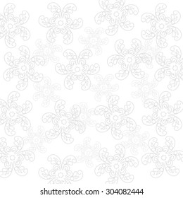 Decorative gray flowers on a white background