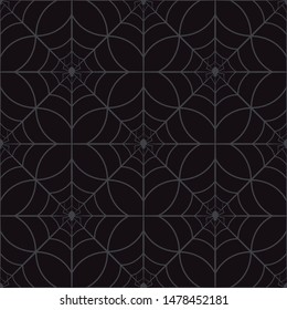 Decorative Gray Spider Web Halloween Seamless Pattern