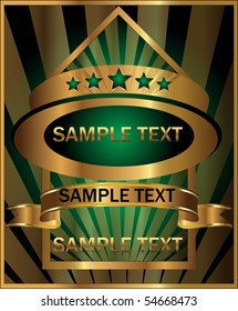 decorative green background label (EPS 10)