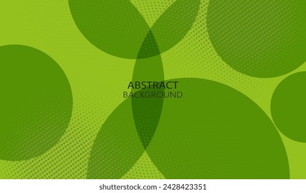 Decorative green background made of round halftone dots and circles, design element