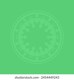 Fondo verde decorativo con patrón circular ornamental. Diseño de Plantilla de tarjeta. Ilustración vectorial.