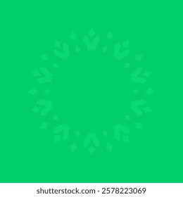 Decorative green background with ornamental circular pattern. Card template design. Vector illustration.