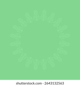 Decorative green background with ornamental circular pattern. Card template design. Vector illustration.