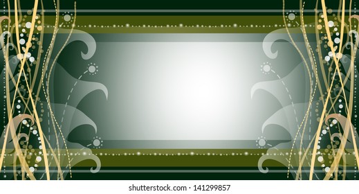 Decorative green background with plants
