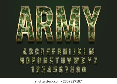 diseño vectorial de efecto de texto editable de camuflaje verde decorativo