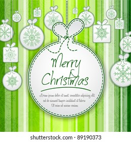 Decorative Green Christmas Ball Background