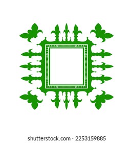 Decorative green frame Abstract pattern Vector illustration