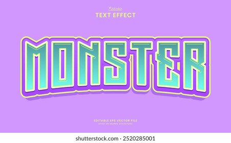 decorative green monster editable text effect design