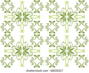 Decorative green ornament for background. Vector