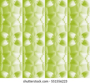 decorative green panel with a floral ornament. seamless pattern. vector illustration.