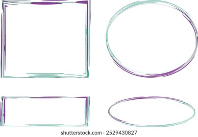 decorative green purple frames set