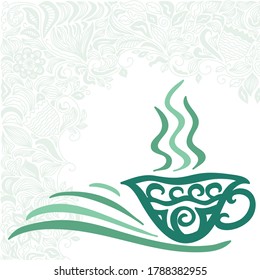 Decorative green tea. Vector illustration