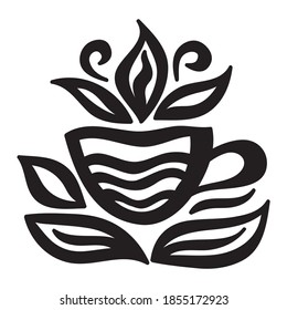 Decorative green tea. Vector illustration