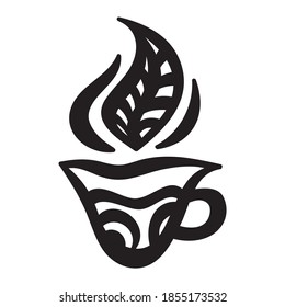 Decorative green tea. Vector illustration