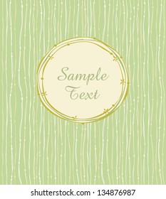 Decorative green text background with linear ornament. Template for design and decoration greeting cards, invitations, covers etc