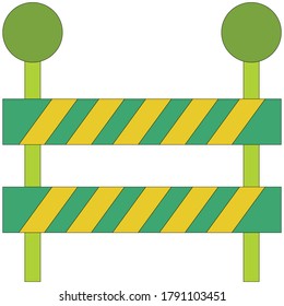 decorative green and yellow fence vector icon