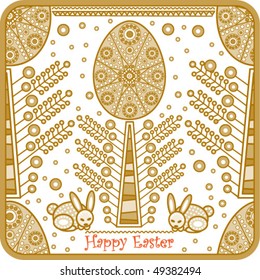 Decorative greeting card with easter egg