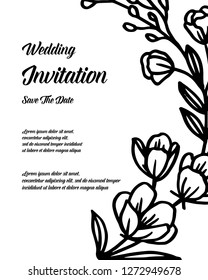 decorative greeting card or invitation flower design vector art