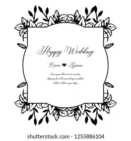 decorative greeting card or invitation wedding with floral vector