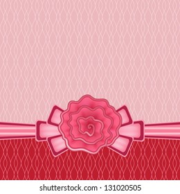 Decorative greeting card, stylized rose bow background, vector EPS10