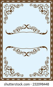 Decorative greeting page  isolated on blue