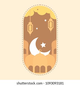 Decorative Greeting Template Ramadan Kareem Icon Vector