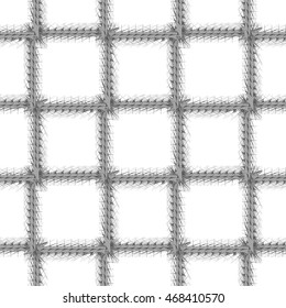 Decorative Grey Frame Seamless Pattern on White Background