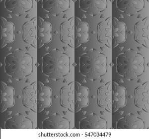 decorative grey panel with a geometric floral ornament. modern interior decoration. seamless pattern. vector illustration.